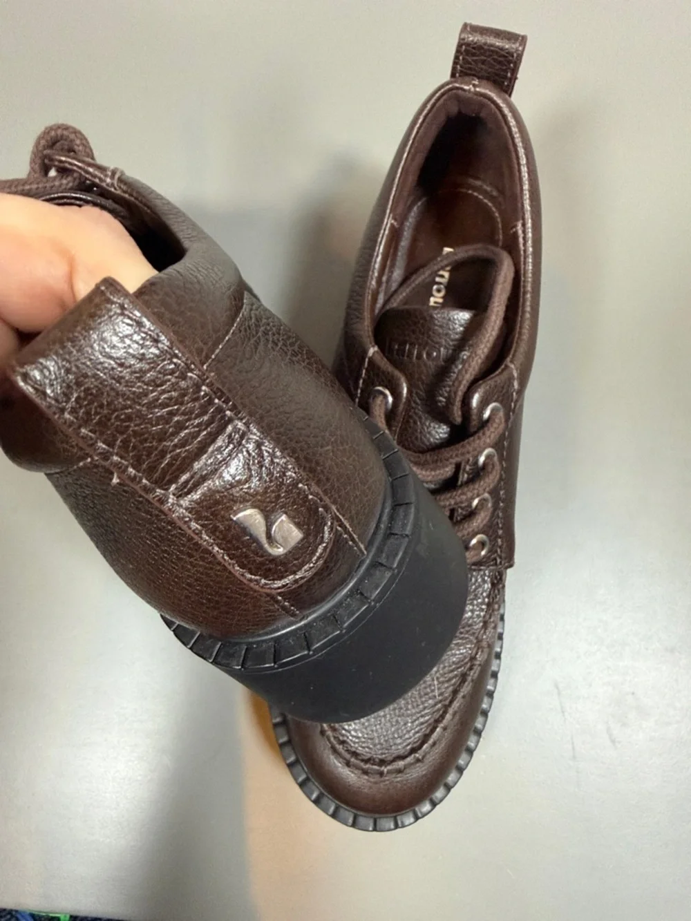 LARROUDE CHUNKY LACE UP OXFORD BROWN 8.5